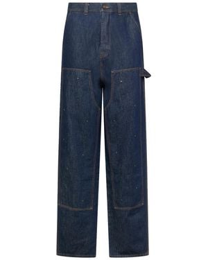 Kusikohc Workwear Multi-Rivet Denim Jeans - Blue
