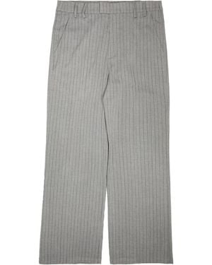 KROST Herringbone Pleated Pants Nimbus Cloud - Gray