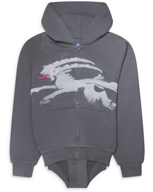 PROTOTYPES Sprayed Goat Hoodie Romper - Gray