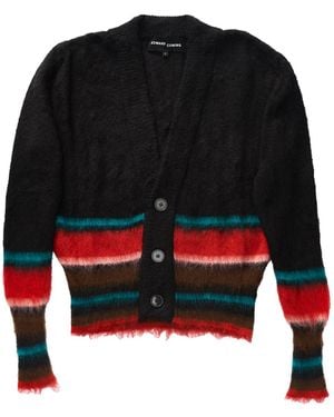 Edward Cuming Mohair Striped Cardigan-Color - Black