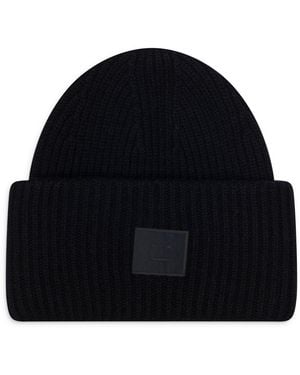 Acne Studios Face Logo Beanie - Black