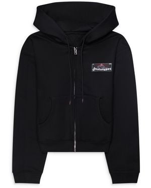 PROTOTYPES Zip Up Hoodie With Tag - Black