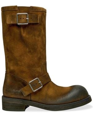 Ann Demeulemeester Sarith Engineer Biker Boots With Buckles - Green