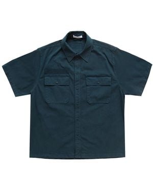Helmut Lang Short Sleeve Uniform Shirt Pine - Blue
