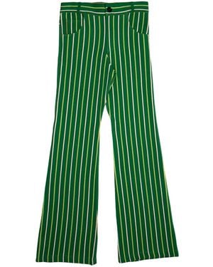 Marni Vertical Stripe Technical Knit Pants - Green