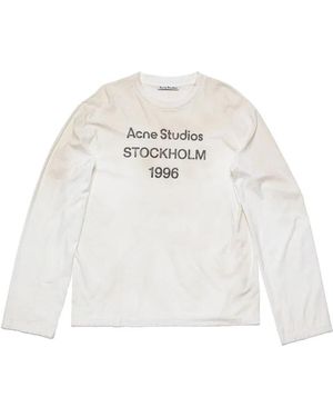 Acne Studios Logo Long Sleeve T-Shirt - White