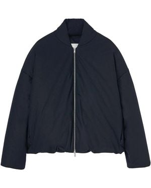 Jil Sander Water Repellent Organic Washed And Textured Cotton Down Jacket Jackets - Blue