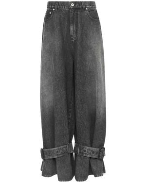 デニム・ジーパン J W ANDERSON BLACK DENIM WIDE-LEG JEANS Wide Jeans | UNIQLO US