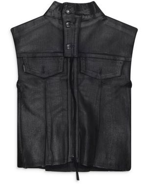 OTTOLINGER Glazed Denim Zip Top - Black