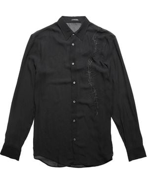 Ann Demeulemeester Korneel Standard Fit Shirt With Thorn Embroidery - Black