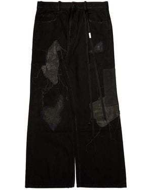 Ann Demeulemeester Modest 5-Pockets Relaxed Bootcut Pants Faded - Black