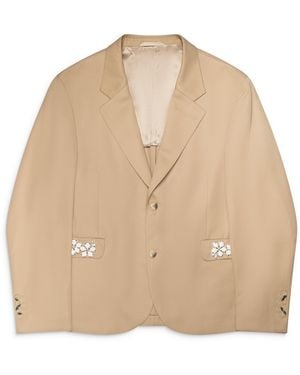 Simone Rocha Classic Jacket W/ Emb - Natural