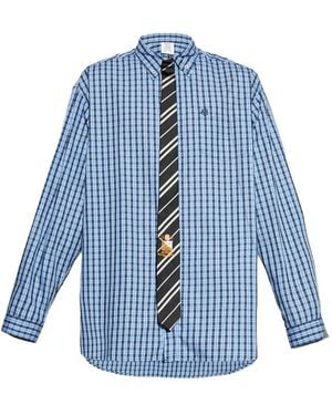 Vetements Tie Shirt Check - Blue