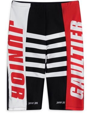 Jean Paul Gaultier Stretch Jersey Cyclist Printed "Junior Gaultier" Logo - Red
