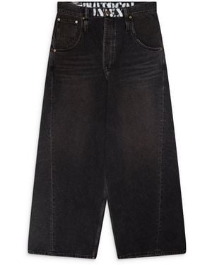 Protocol Index Men S Paneled Hybrid Denim Pants Indigo / Leather