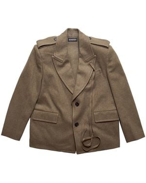 Ann Demeulemeester Selma High Comfort Peak Lapel Tailored Jacket - Brown