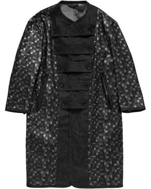 Comme des Garçons Cdg Homme Plus Denim Mixed Fabric Coat - Black
