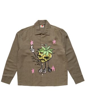 Sky High Farm Sky High Farm Smoke Strawbabies Embroidered Shirt - Green