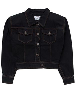 VAQUERA Cropped Denim Jacket - Black