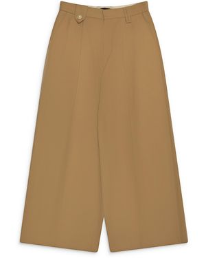 Simone Rocha Wide Leg Belt Loop Tab Pants W/ Daisy - Natural