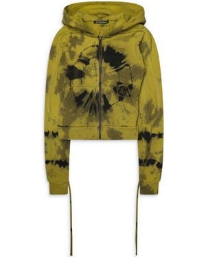OTTOLINGER Tie Dye Sutured Zip Hoodie - Green