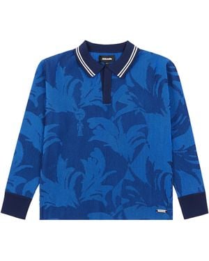 Ahluwalia Buju Knitted Long Sleeve Polo Sweater - Blue