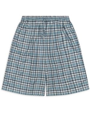 Acne Studios Check Flannel Shorts - Blue