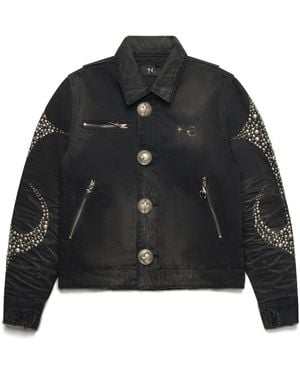 THUG CLUB Iron Steel Focus Denim Jacket - Black