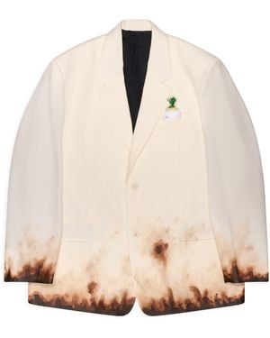 Doublet Mud-Hand-Painted Tailored Jacket - Natural