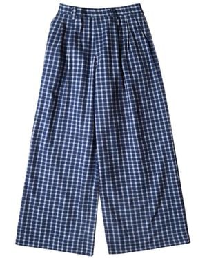 ERL Check Pleated Tailored Pants - Blue
