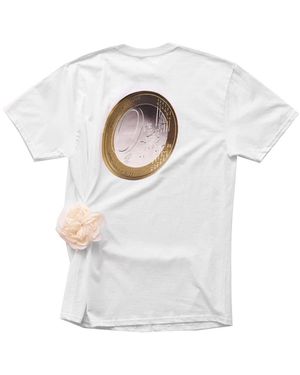 Mainline:RUS/Fr.CA/DE Coin Open Back Tee With Rose - White