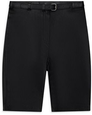 Alexander Wang Mid-Rise Belted Leather Shorts - Black