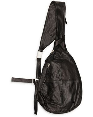 SAN263-1 Leather Sling Bag - Black