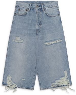 Acne Studios Distressed Denim Shorts Light - Blue