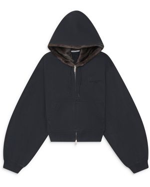 Alexander Wang Zip-Up Hoodie W/ Faux Fur Hood - Blue