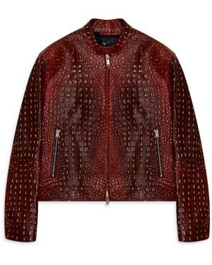 CAMPERLAB Crocodile Moto Jacket - Brown