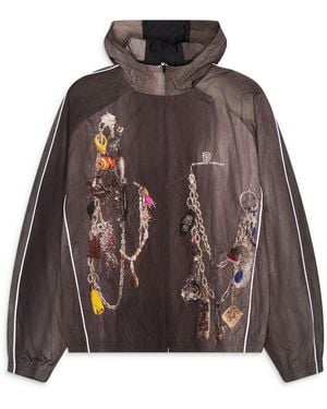 Doublet Embroidered Chain Track Jacket - Brown
