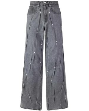 Kusikohc Multi Rivet Denim Pants - Blue