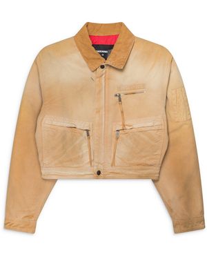 DSquared² Garment Dyed Utility Distressed Bomber - Natural
