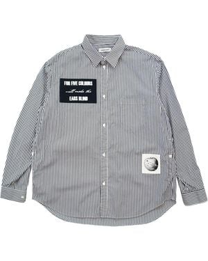 Undercover Striped Shirt With Patches - Gray