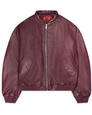 424 New Leather Bomber - Purple
