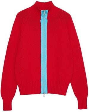 Edward Cuming Chakra Knit Track Jacket - Red