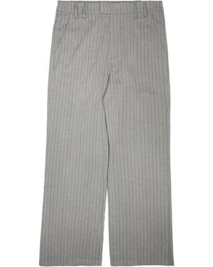 KROST Herringbone Pleated Pants Nimbus Cloud - Gray