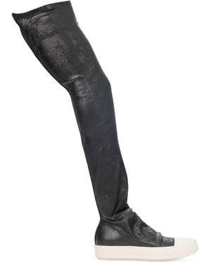 Rick Owens High Sock Sneaks/Milk/Milk - Black