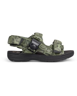 Martine Rose X Clarks Snakeskin-Embossed Leather-Down Sandals - Green