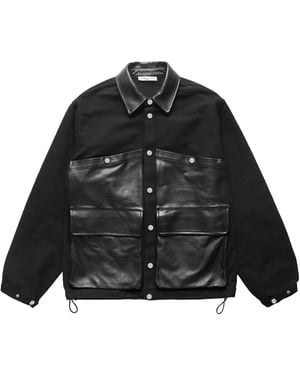 Helmut Lang Hunting Jacket With Leather Details - Black