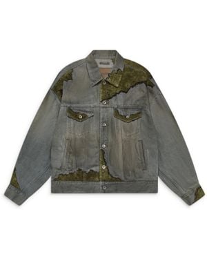 Doublet Moss-Grown Wood Denim Jacket - Green