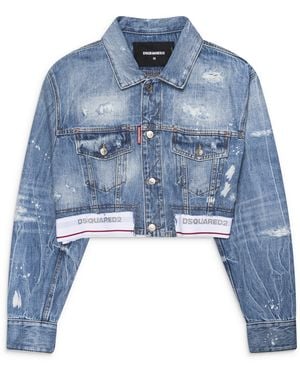 DSquared² Undle Boxy Jean Jacket - Blue