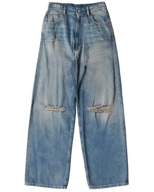 MM6 by Maison Martin Margiela Regular Leg Jeans With Knee Slash - Blue