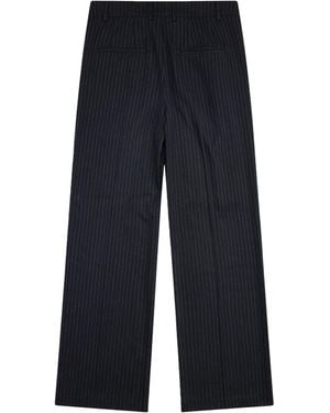KROST Wool Pinstripe Pleated Trouser - Blue